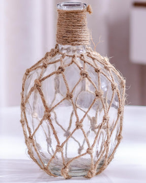 'The Beauty of Knotwork' Macrame Glass Vase - Small - The Decor Kart