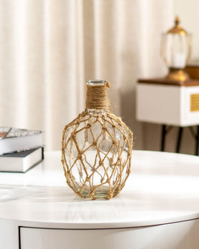 'The Beauty of Knotwork' Macrame Glass Vase - Small - The Decor Kart