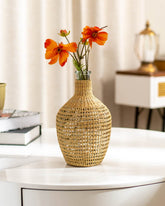 'Fiber Art Fusion' Macrame Glass Vase - The Decor Kart