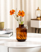 'Pouring Beauty' Decanter Glass Vase - Amber - The Decor Kart