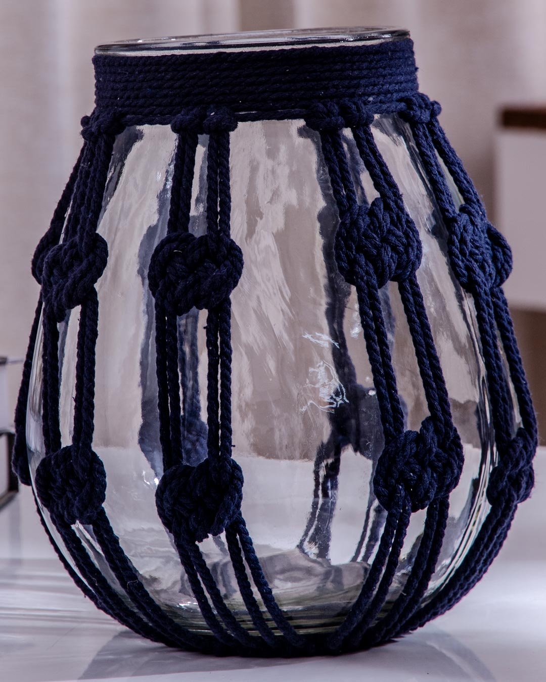 'Crafting with Knots' Macrame Glass Vase - Small - The Decor Kart