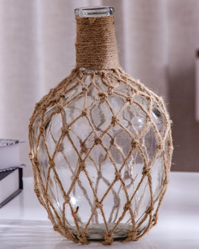 'The Beauty of Knotwork' Macrame Glass Vase - Large - The Decor Kart