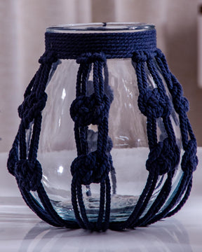 'Crafting with Knots' Macrame Glass Vase - Large - The Decor Kart