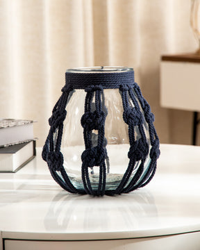 'Crafting with Knots' Macrame Glass Vase - Small - The Decor Kart