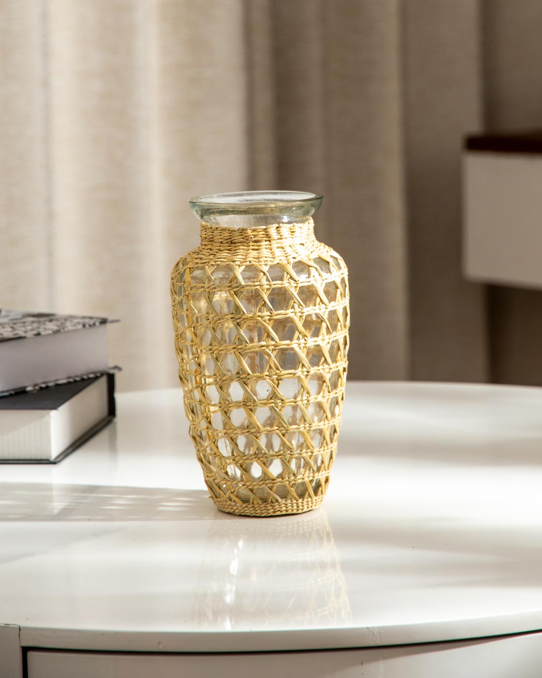 'Knotting Bliss' Macrame Glass Vase - The Decor Kart