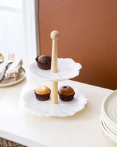 All White 2-Tier Cake Stand - The Decor Kart