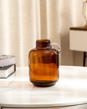 'Pouring Beauty' Decanter Glass Vase - Amber - The Decor Kart