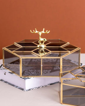 Luxurious Jewellery Box with Entrancing Deer Lid - Small - The Decor Kart