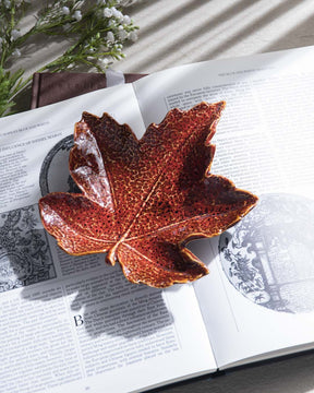 Maple Leaf Ring Dish - Rustic Red - The Decor Kart