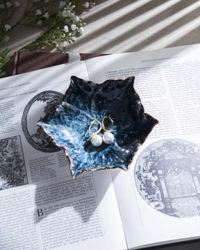 The Flower Ring Dish - Rustic Blue - The Decor Kart