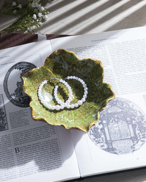 The Flower Ring Dish - Rustic Green - The Decor Kart