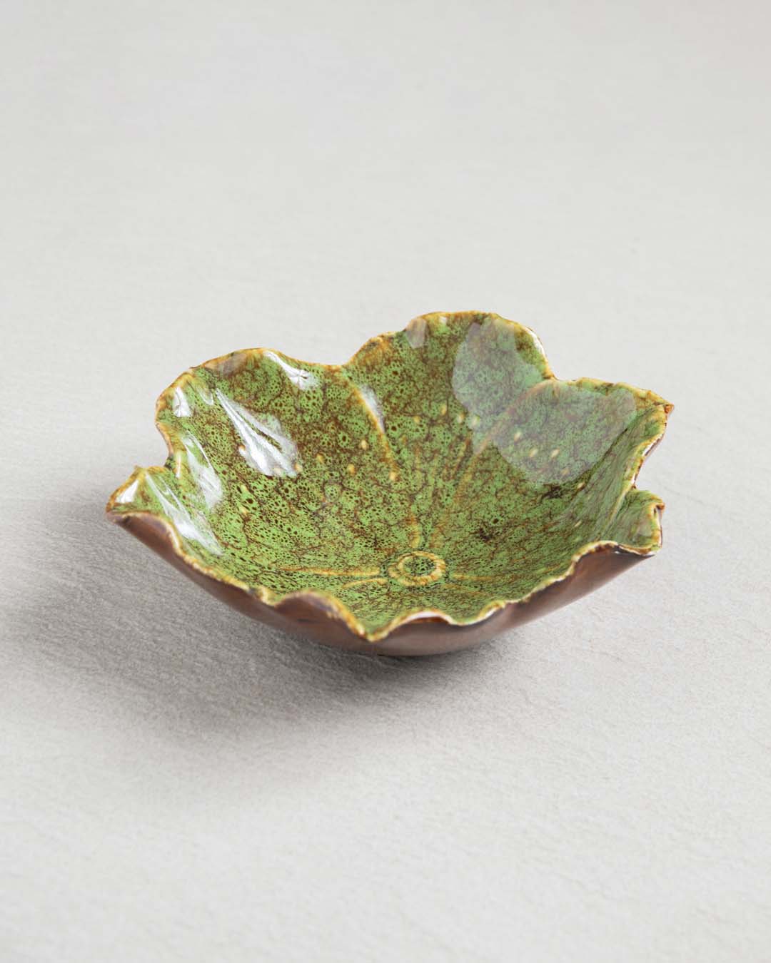 The Flower Ring Dish - Rustic Green - The Decor Kart