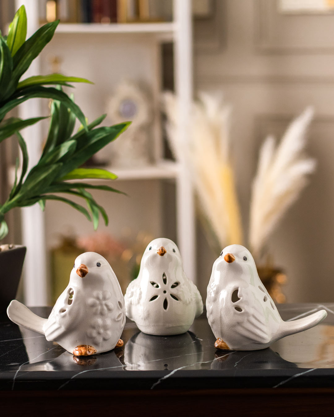 Cutout White Bird Figurines - Set of 3 - The Decor Kart