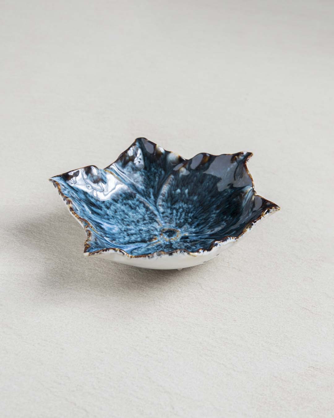 The Flower Ring Dish - Rustic Blue - The Decor Kart