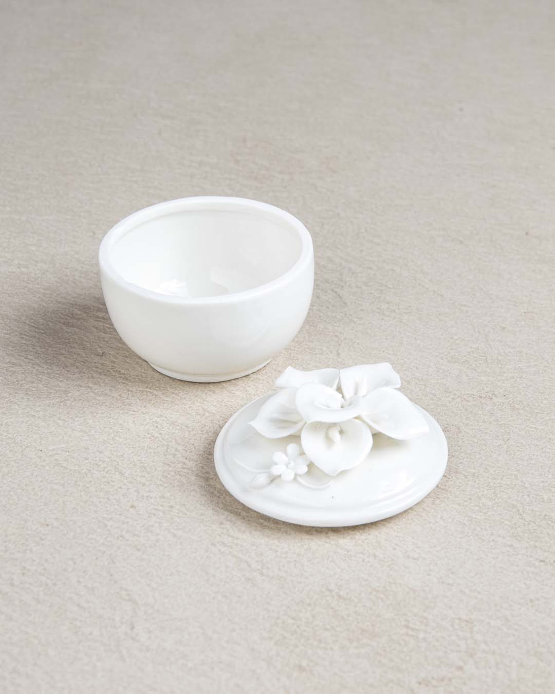 Dainty Floral Trinket Keeper - White - The Decor Kart