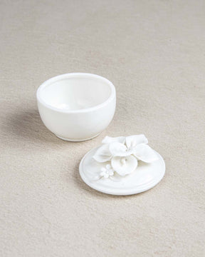 Dainty Floral Trinket Keeper - White - The Decor Kart