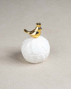 Whimsical Bird Trinket Keeper - White - The Decor Kart