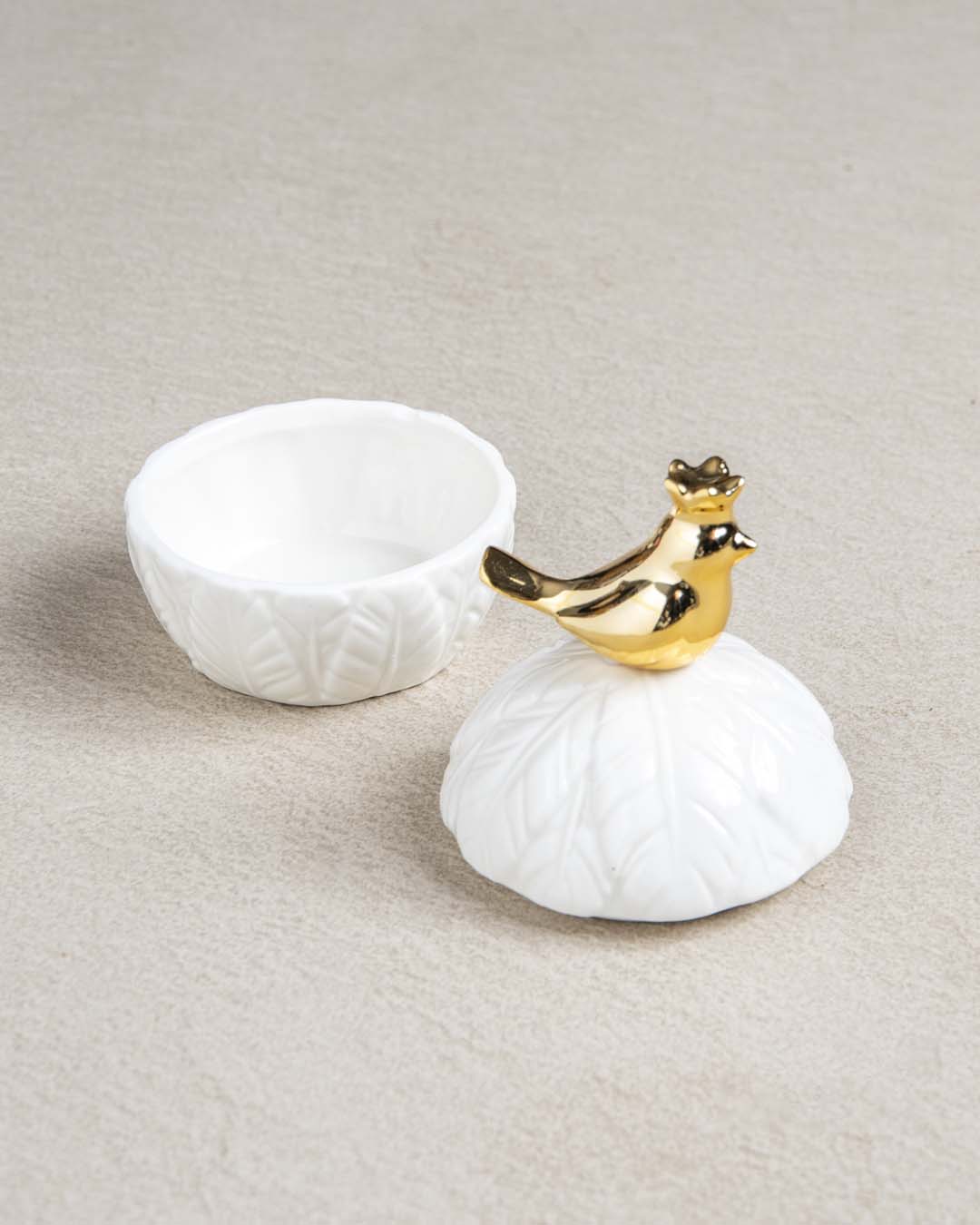 Whimsical Bird Trinket Keeper - White - The Decor Kart