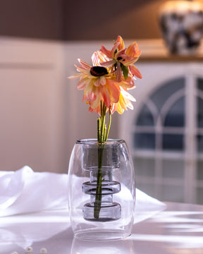 Edith Double Wall Glass Vase - Small - The Decor Kart