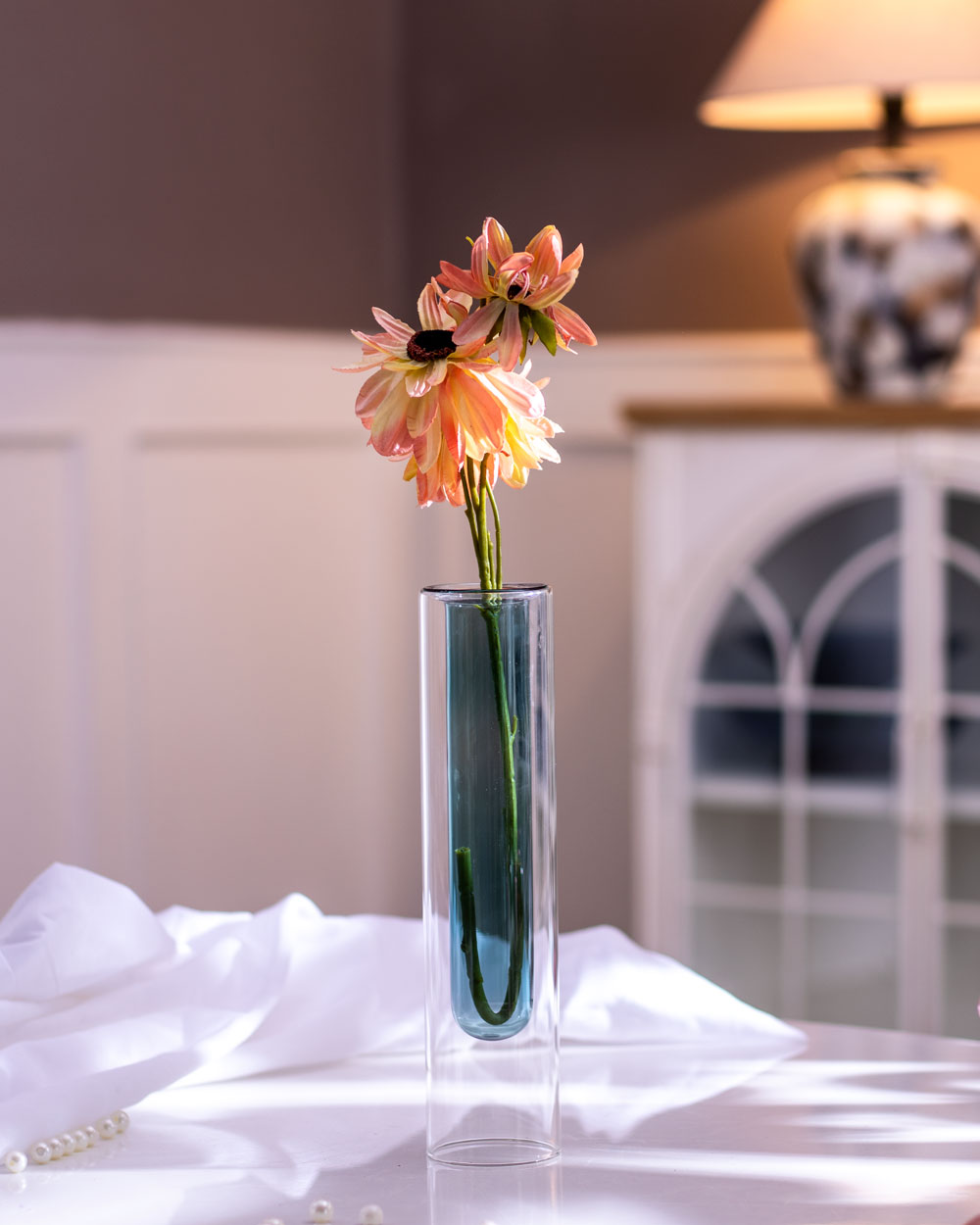 Leonora Double Wall Glass Vase - The Decor Kart