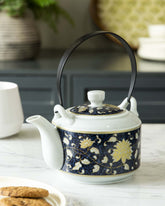 Gold Peony Ceramic Tea Kettle - The Decor Kart