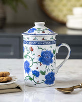 Peony Infuser Tea Mug - The Decor Kart