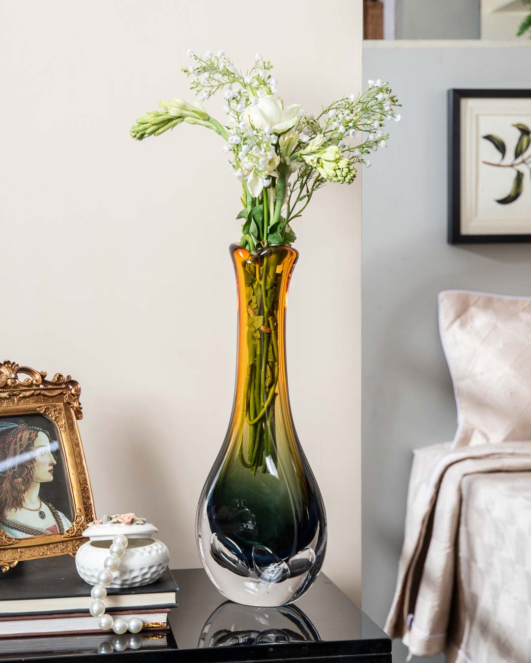 Stretched Neck Glass Vase - Large - The Decor Kart