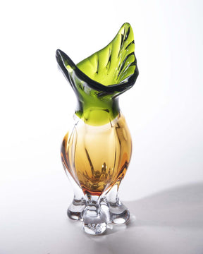 Bohemian Cut Amber Glass Vase - The Decor Kart