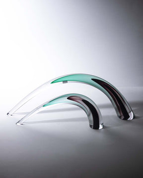 Green Glass Horns Sculpture - Large - The Decor Kart