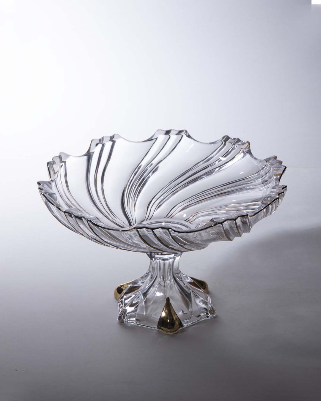 Gold crystal Footed Platter - The Decor Kart