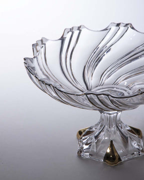 Gold crystal Footed Platter - The Decor Kart