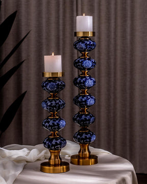 'Chrysanthemum' Ming Pillar Candle Holder - Large - The Decor Kart