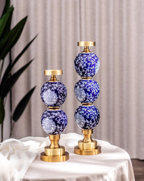 'Chrysanthemum' Ming Pillar Candle Holder - Large - The Decor Kart