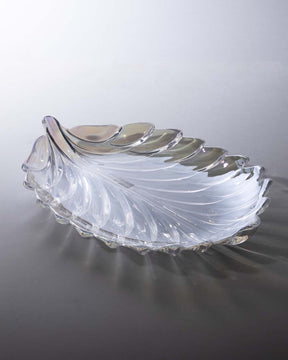 Leaf Shaped Crystal Platter - The Decor Kart