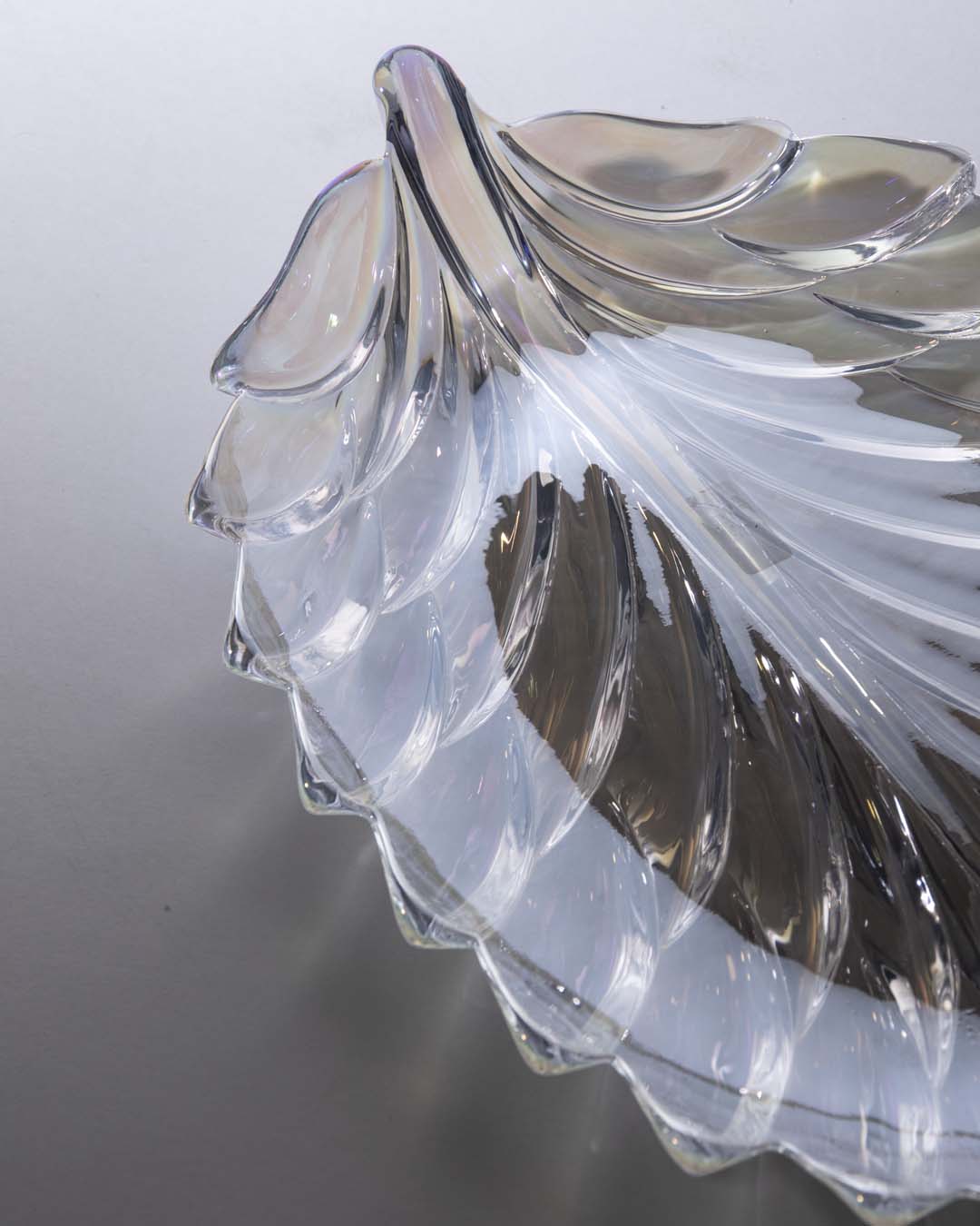 Leaf Shaped Crystal Platter - The Decor Kart