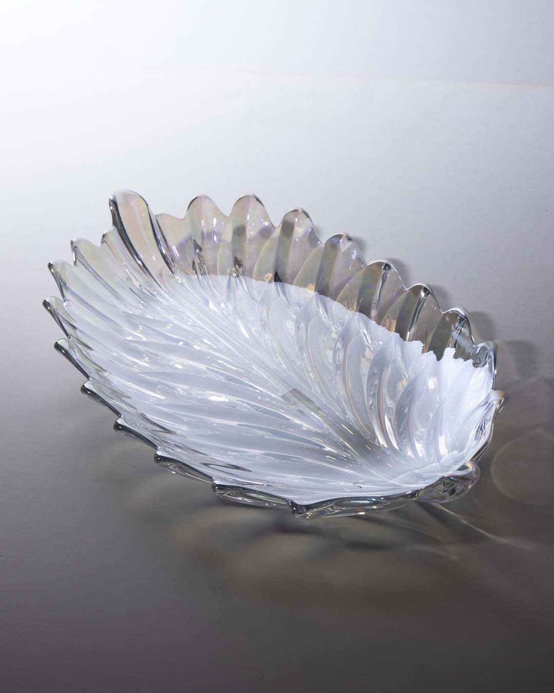 Leaf Shaped Crystal Platter - The Decor Kart