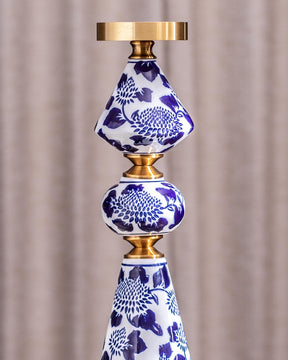 'Chrysanthemum' Ming Pillar Candle Holder - Large - The Decor Kart