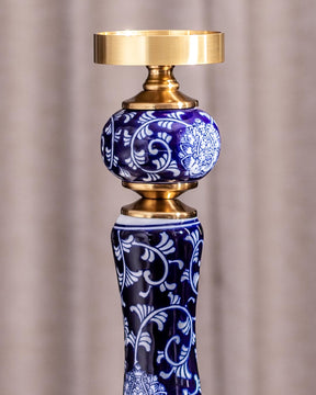 'Chrysanthemum' Ming Pillar Candle Holder - Small - The Decor Kart