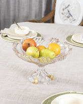 Gold crystal Footed Platter - The Decor Kart