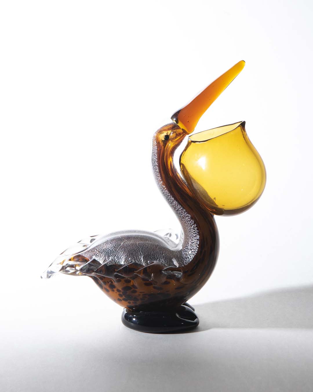 Pelican with an Open Beak Glass Figurine - The Decor Kart