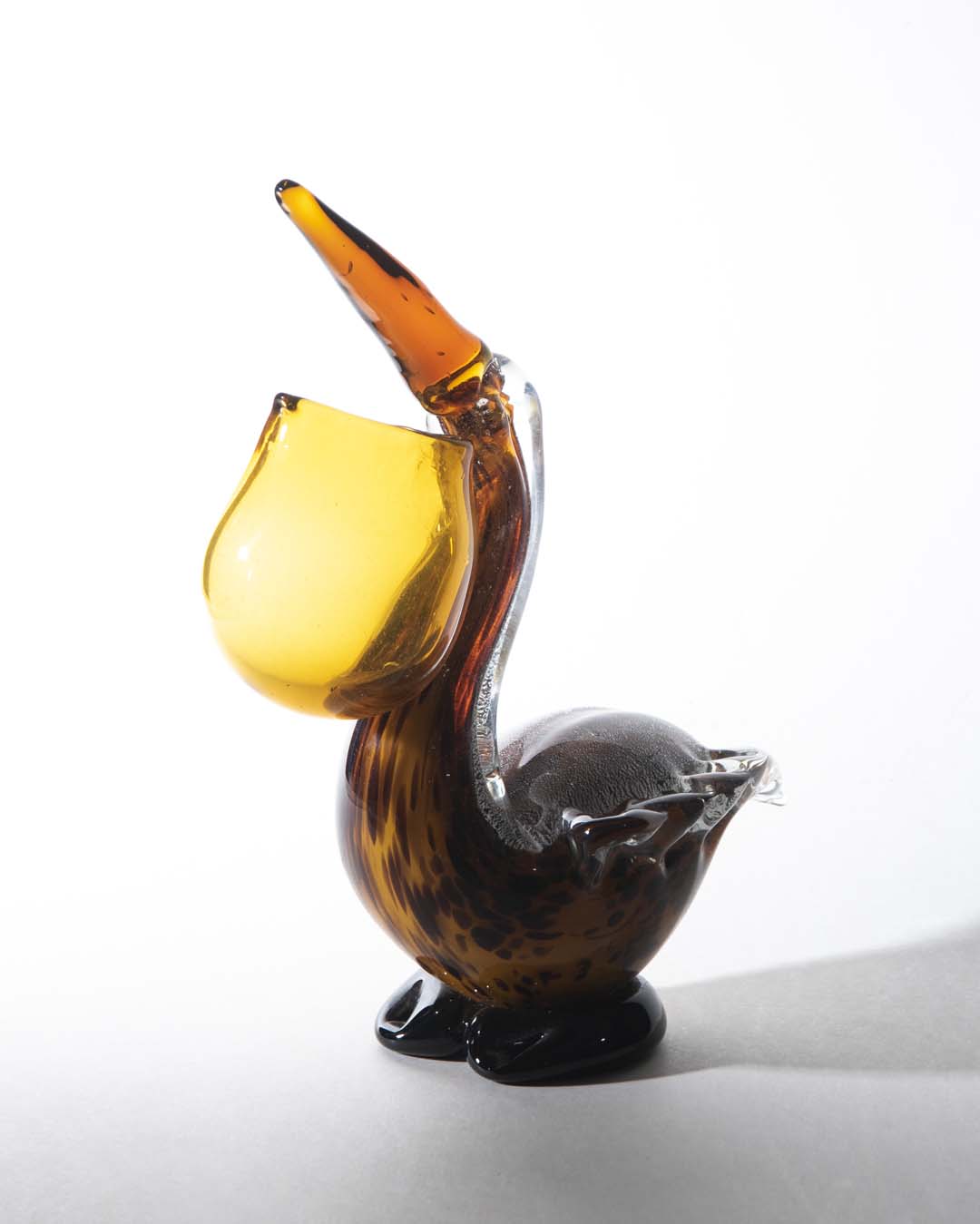 Pelican with an Open Beak Glass Figurine - The Decor Kart