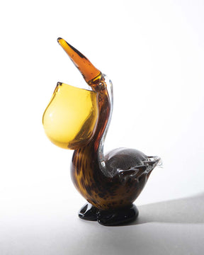 Pelican with an Open Beak Glass Figurine - The Decor Kart