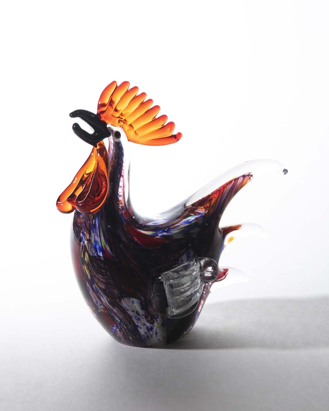 Purple Rooster Glass Figurine - The Decor Kart