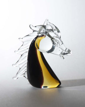 Citrine Horse Head Glass Figurine - The Decor Kart