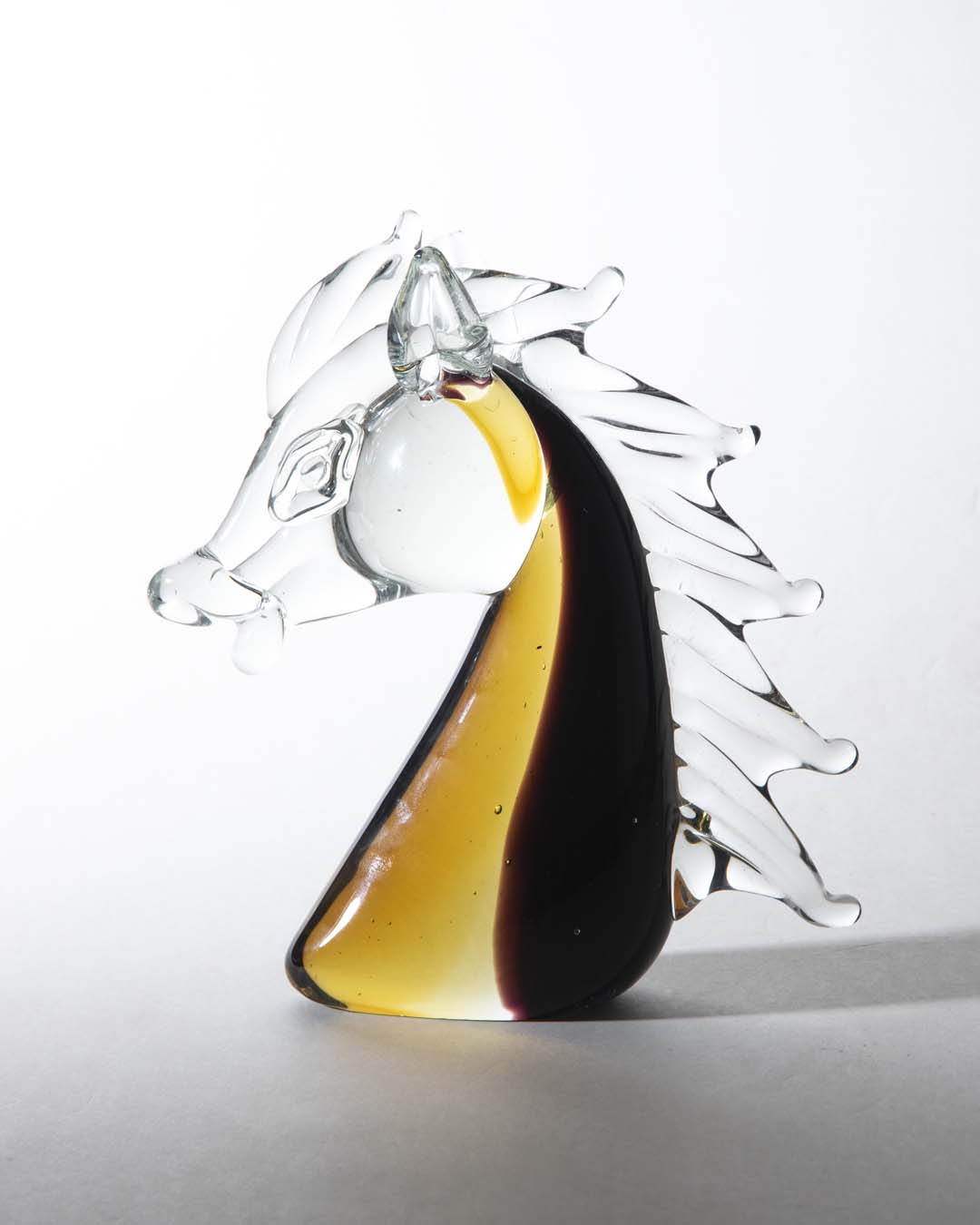 Citrine Horse Head Glass Figurine - The Decor Kart