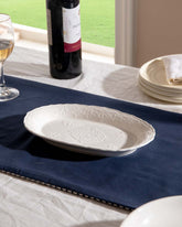 All White Embossed Serving Platter