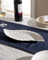 All White Embossed Serving Platter - The Decor Kart