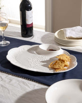 All White Embossed Chip n Dip Platter - Large - The Decor Kart