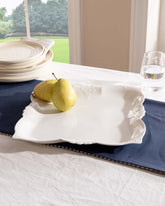 All White Embossed Serving Platter