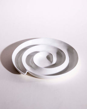 All White Swirl Chip n Dip Platter - The Decor Kart